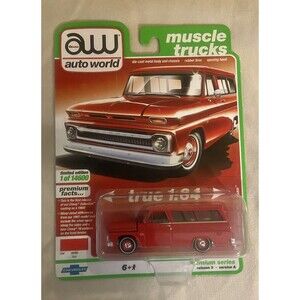 Brand New Auto World 1:64 - Red 1966 Chevy Suburban MAKE OFFER